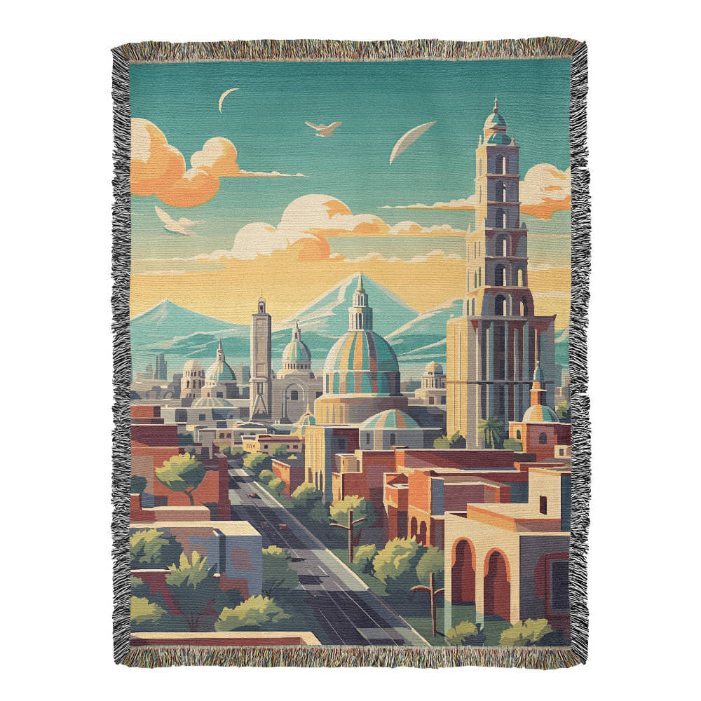 Famous Travel Destinations - Mexico City, Mexico - 60" x 80" Heirloom Woven Blanket
