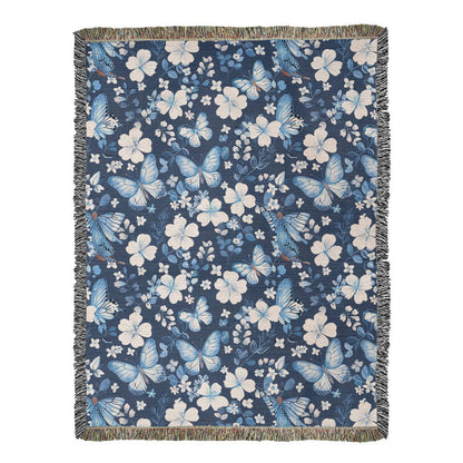 Butterflies And Flowers Pattern 028 - 60" x 80" Heirloom Woven Blanket