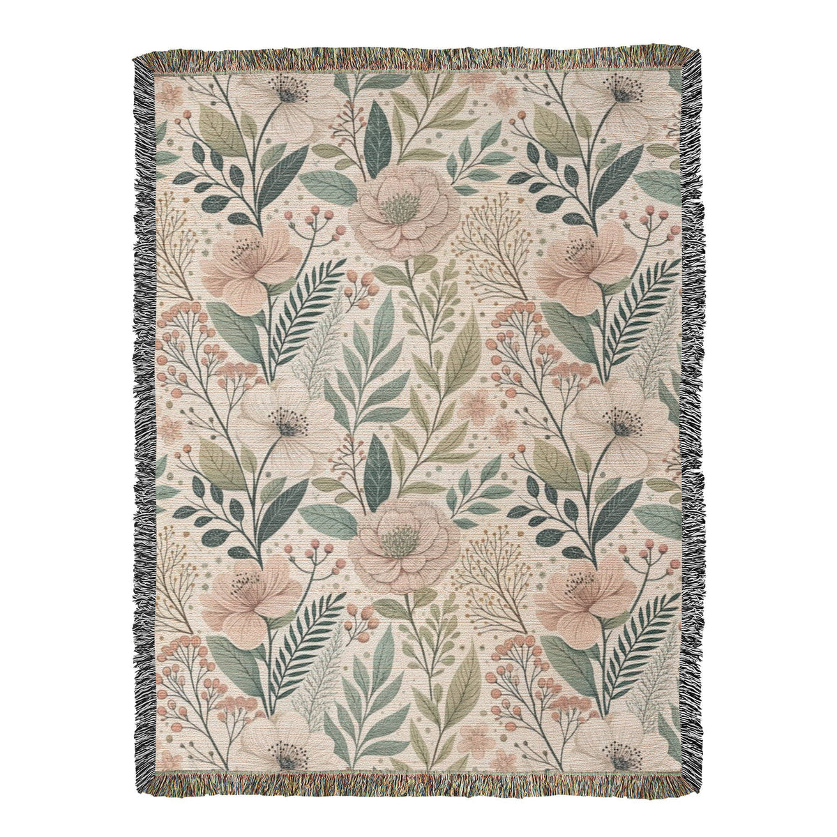 Oversized Floral Pattern 010 - 60" x 80" Heirloom Woven Blanket
