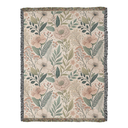 Oversized Floral Pattern 010 - 60" x 80" Heirloom Woven Blanket