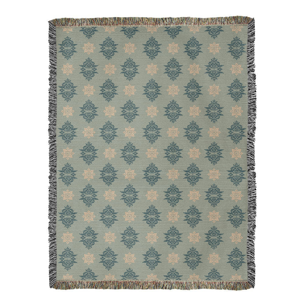 Damask Pattern 023 - 60" x 80" Heirloom Woven Blanket