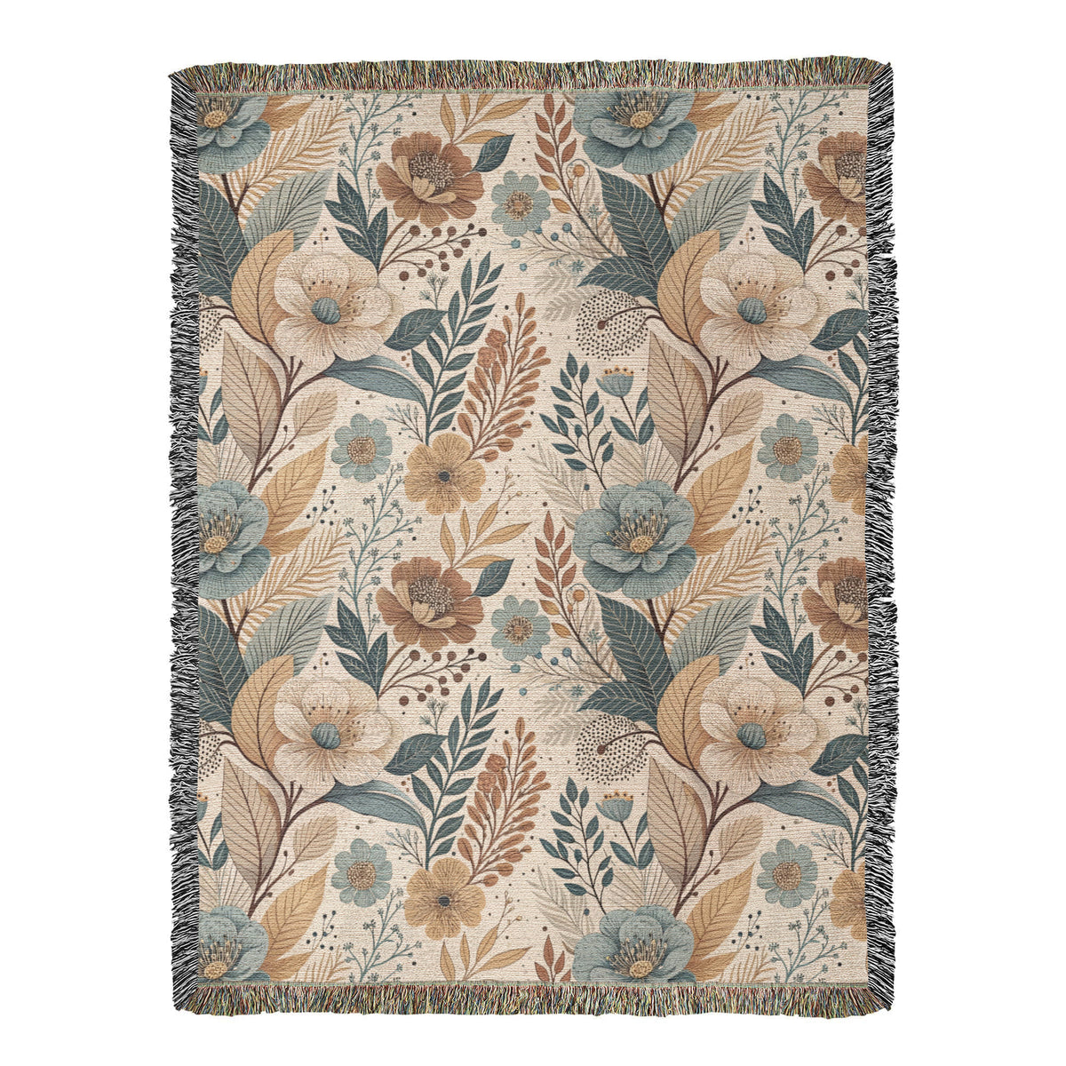 Oversized Floral Pattern 016 - 60" x 80" Heirloom Woven Blanket
