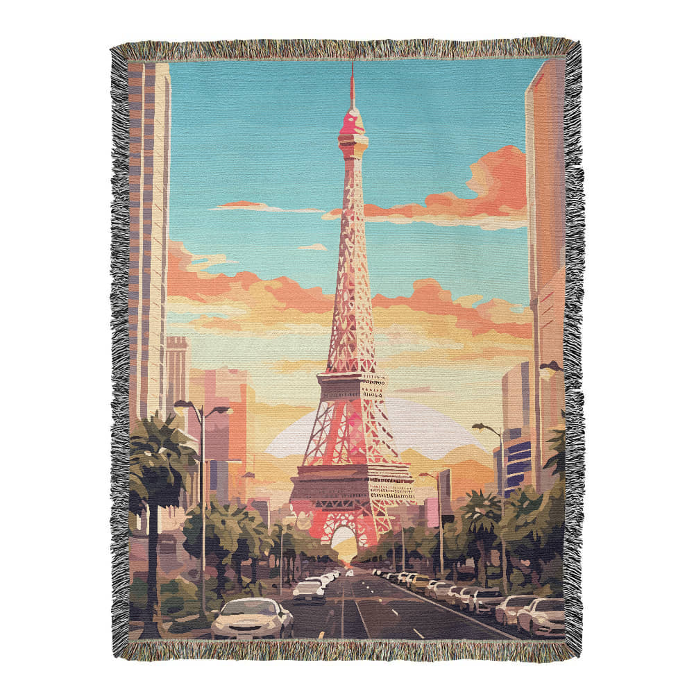 Famous Travel Destinations - Las Vegas, Nevada - 60" x 80" Heirloom Woven Blanket