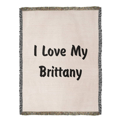 Love My Brittany v4 - 60" x 80" Heirloom Woven Blanket