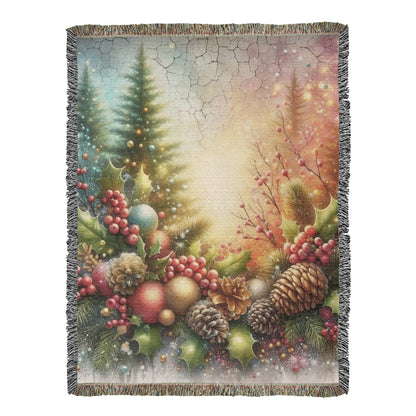 Festive Christmas Winter Scene 006 - 60" x 80" Heirloom Woven Blanket