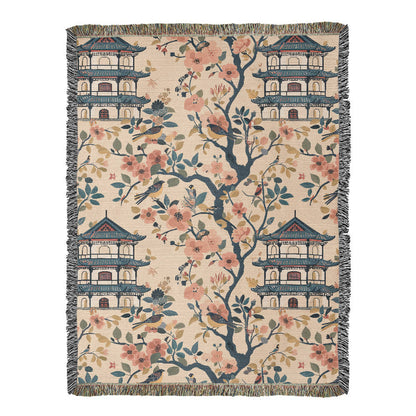 Chinoiserie Pattern 003 - 60" x 80" Heirloom Woven Blanket