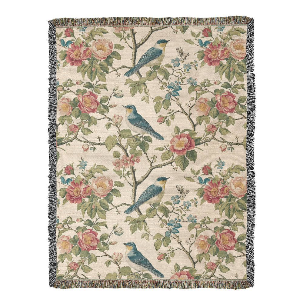 Chinoiserie Pattern 027 - 60" x 80" Heirloom Woven Blanket