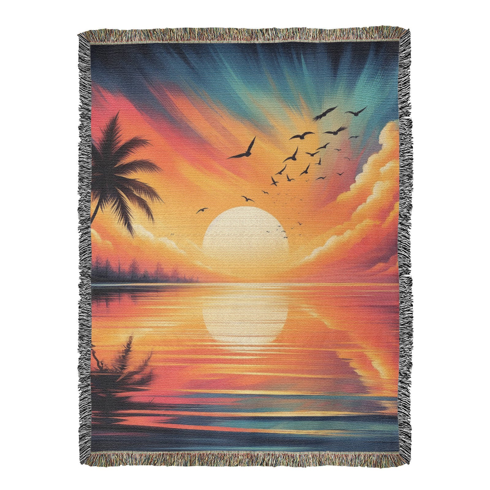 Colorful Sunset 03 - 60" x 80" Heirloom Woven Blanket