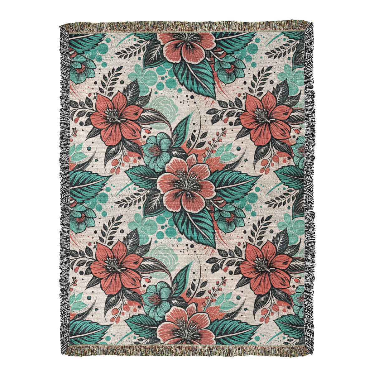 Oversized Floral Pattern 005 - 60" x 80" Heirloom Woven Blanket