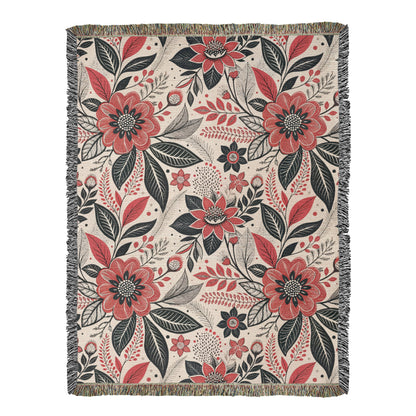 Oversized Floral Pattern 022 - 60" x 80" Heirloom Woven Blanket