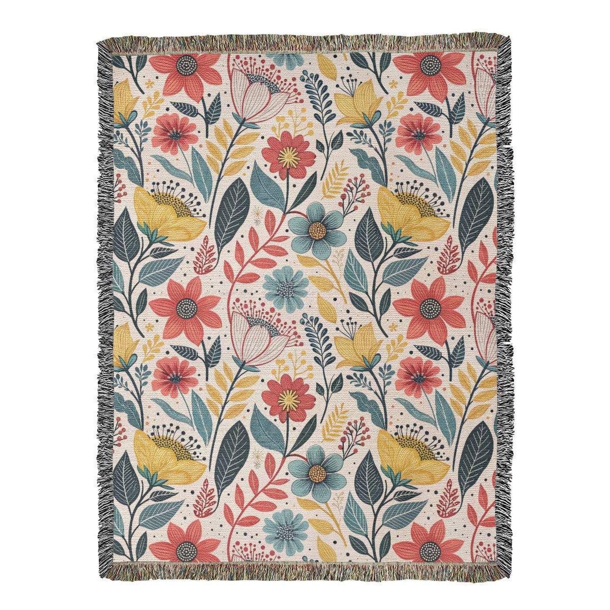 Oversized Floral Pattern 011 - 60" x 80" Heirloom Woven Blanket