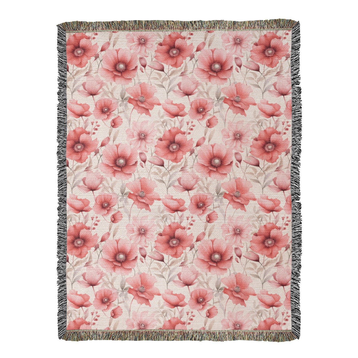 Spring Flowers Pattern 002 - 60" x 80" Heirloom Woven Blanket