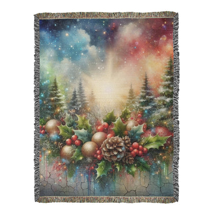 Festive Christmas Winter Scene 009 - 60" x 80" Heirloom Woven Blanket