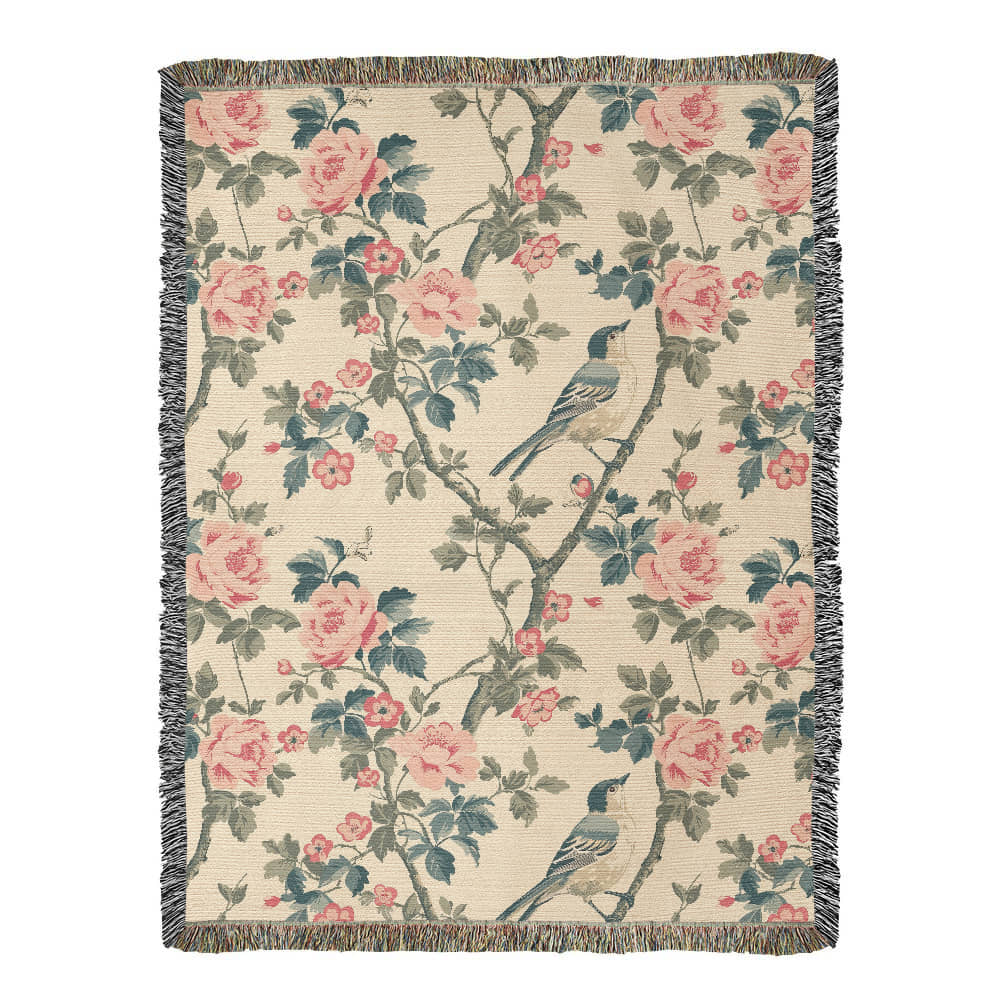 Chinoiserie Pattern 031 - 60" x 80" Heirloom Woven Blanket