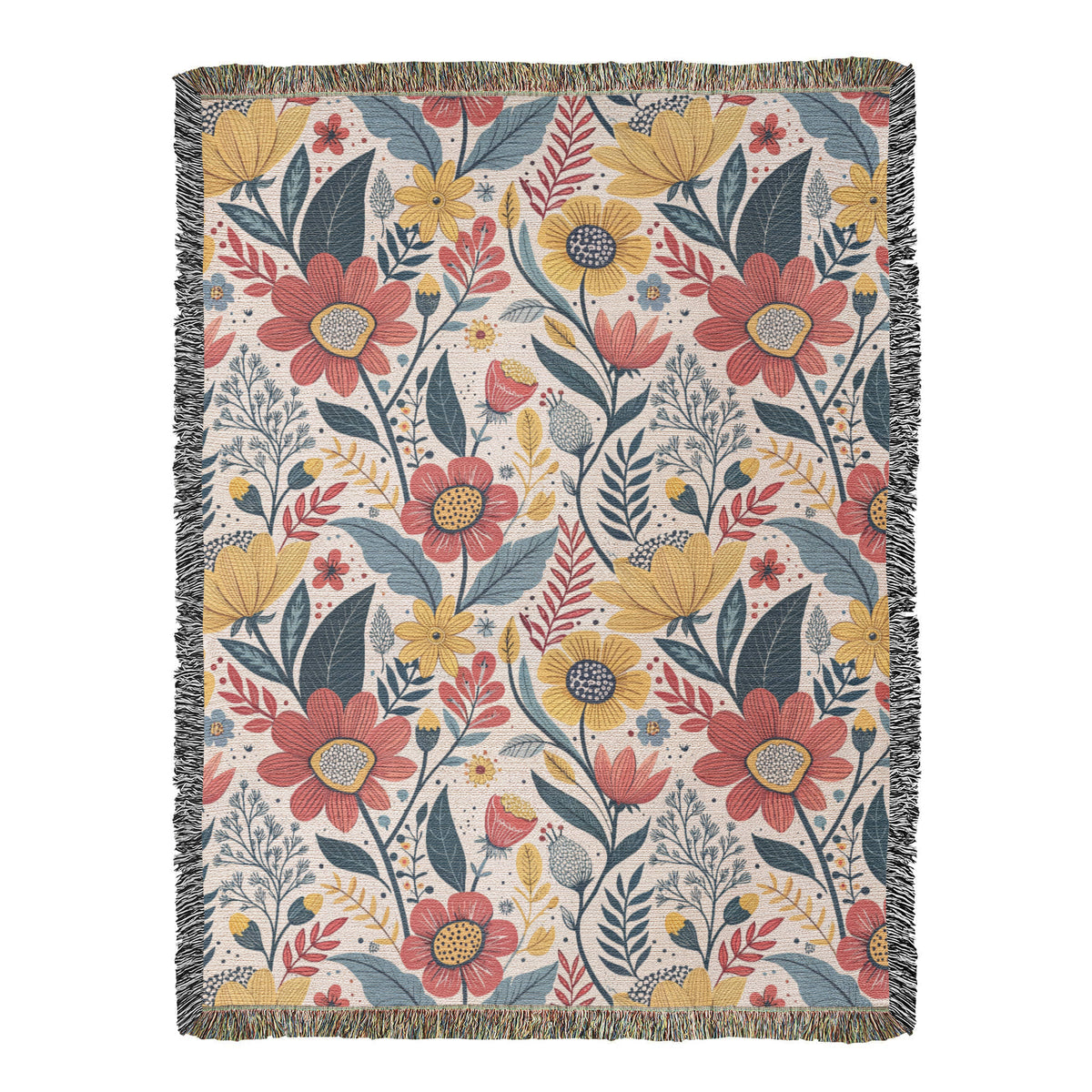 Oversized Floral Pattern 012 - 60" x 80" Heirloom Woven Blanket
