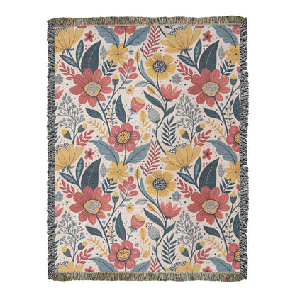 Oversized Floral Pattern 012 - 60" x 80" Heirloom Woven Blanket
