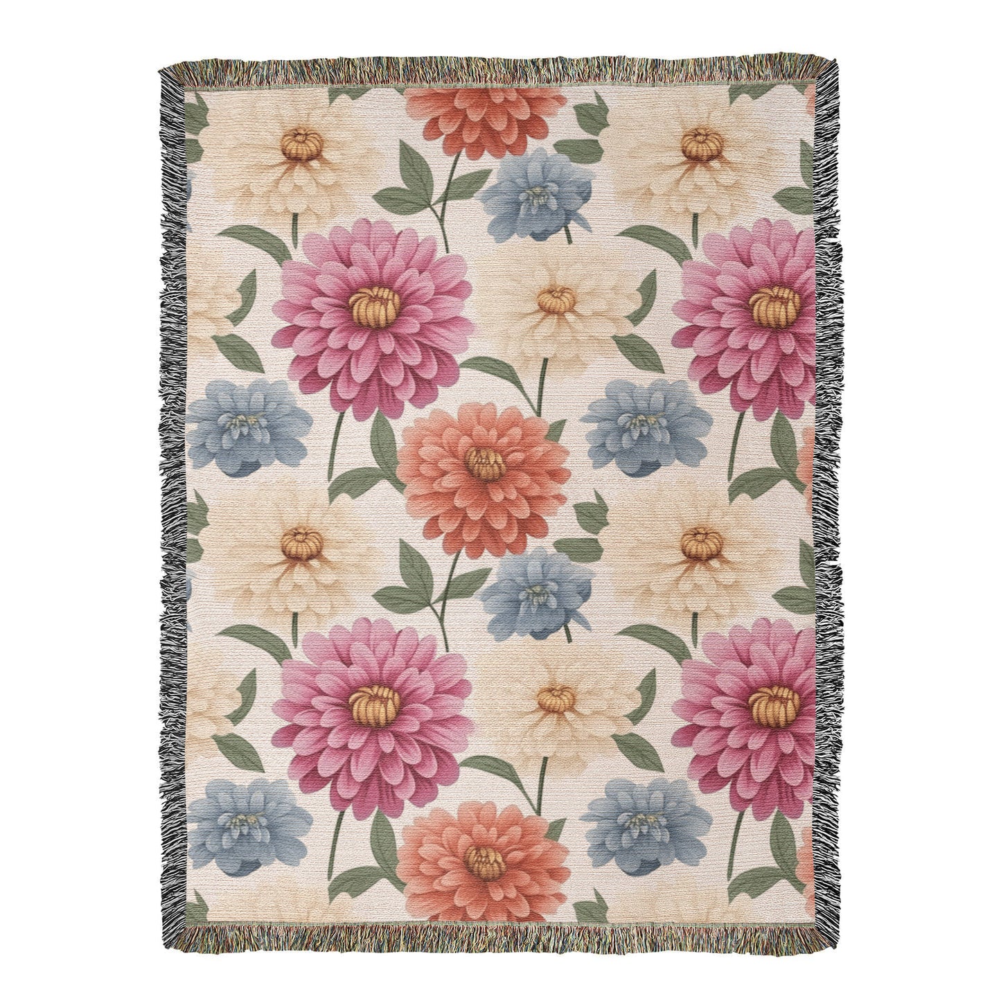 Spring Flowers Pattern 010 - 60" x 80" Heirloom Woven Blanket