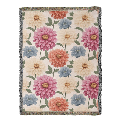 Spring Flowers Pattern 010 - 60" x 80" Heirloom Woven Blanket