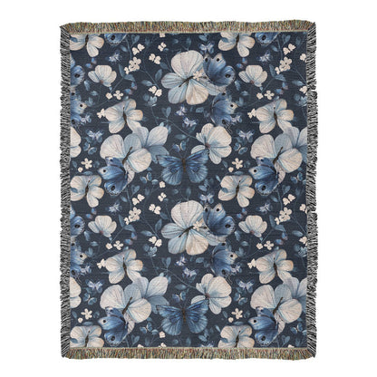 Butterflies And Flowers Pattern 026 - 60" x 80" Heirloom Woven Blanket