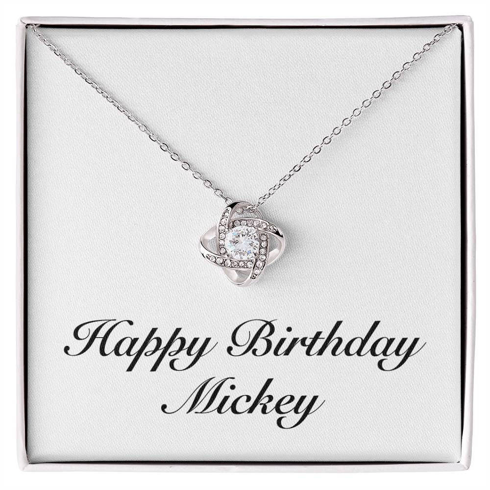 Happy Birthday Mickey - Love Knot Necklace