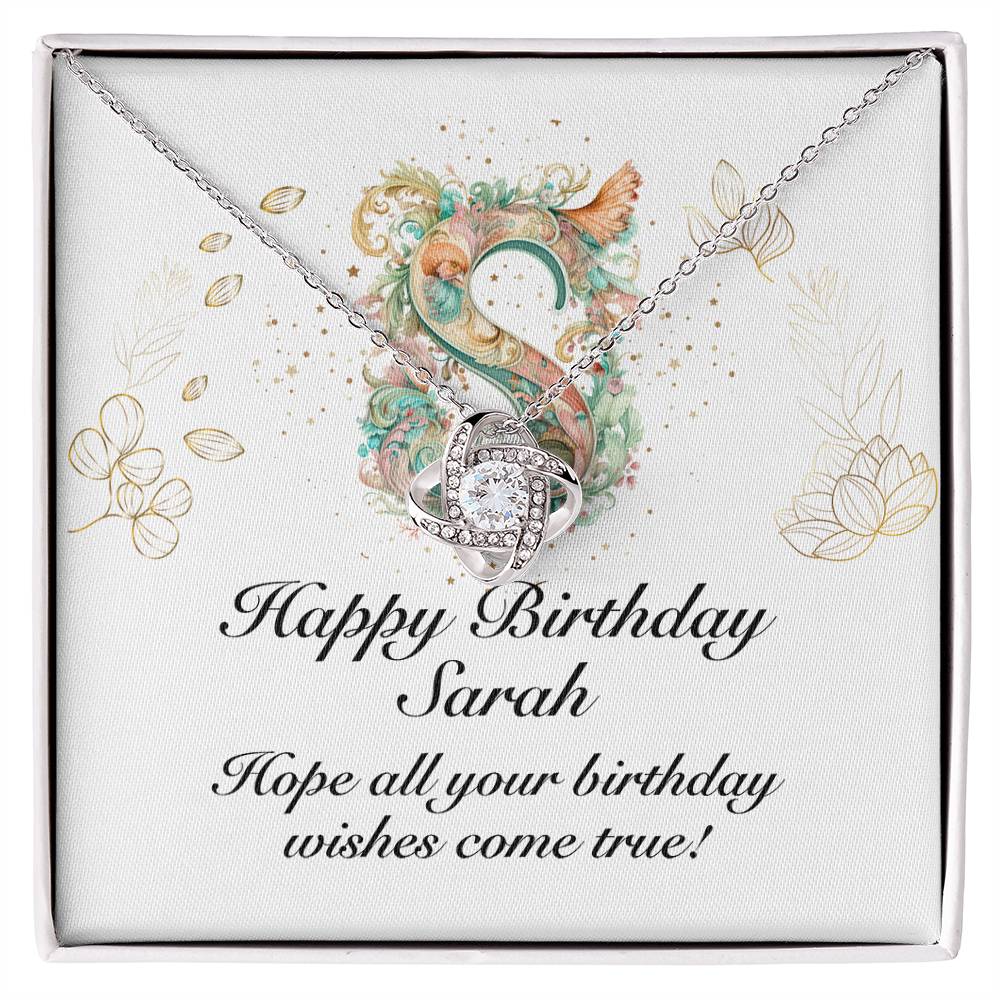 Happy Birthday Sarah v01 - Love Knot Necklace