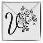 Botanical Monogram V - Love Knot Necklace