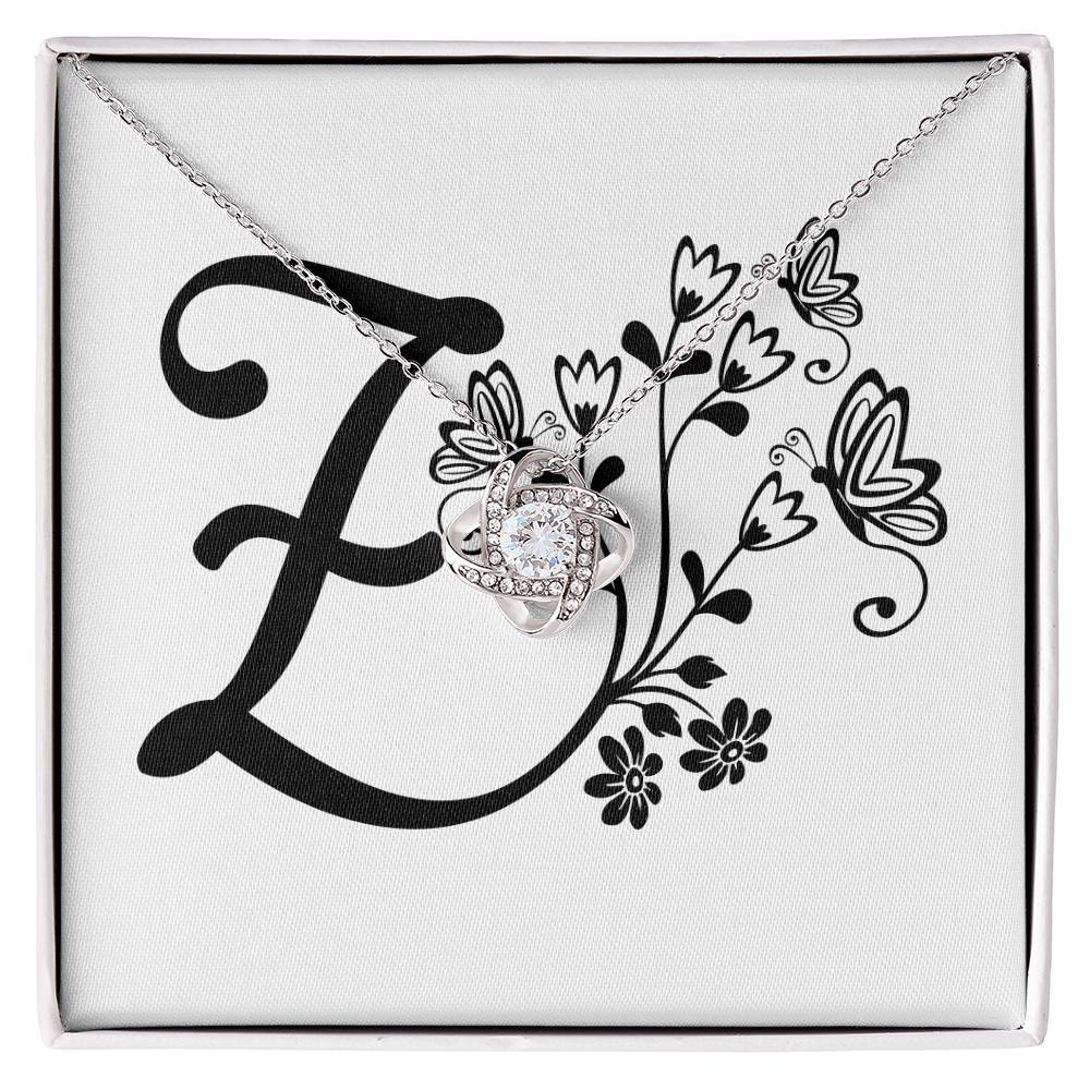 Botanical Monogram Z - Love Knot Necklace