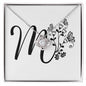 Botanical Monogram M - Love Knot Necklace