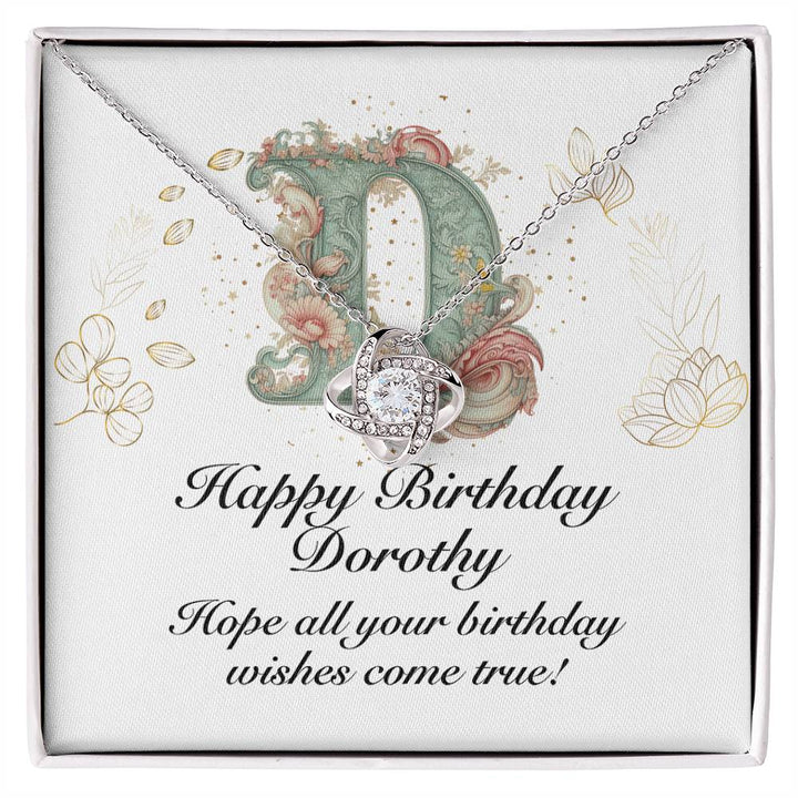 Happy Birthday Dorothy v01 - Love Knot Necklace - Unique Gifts Store