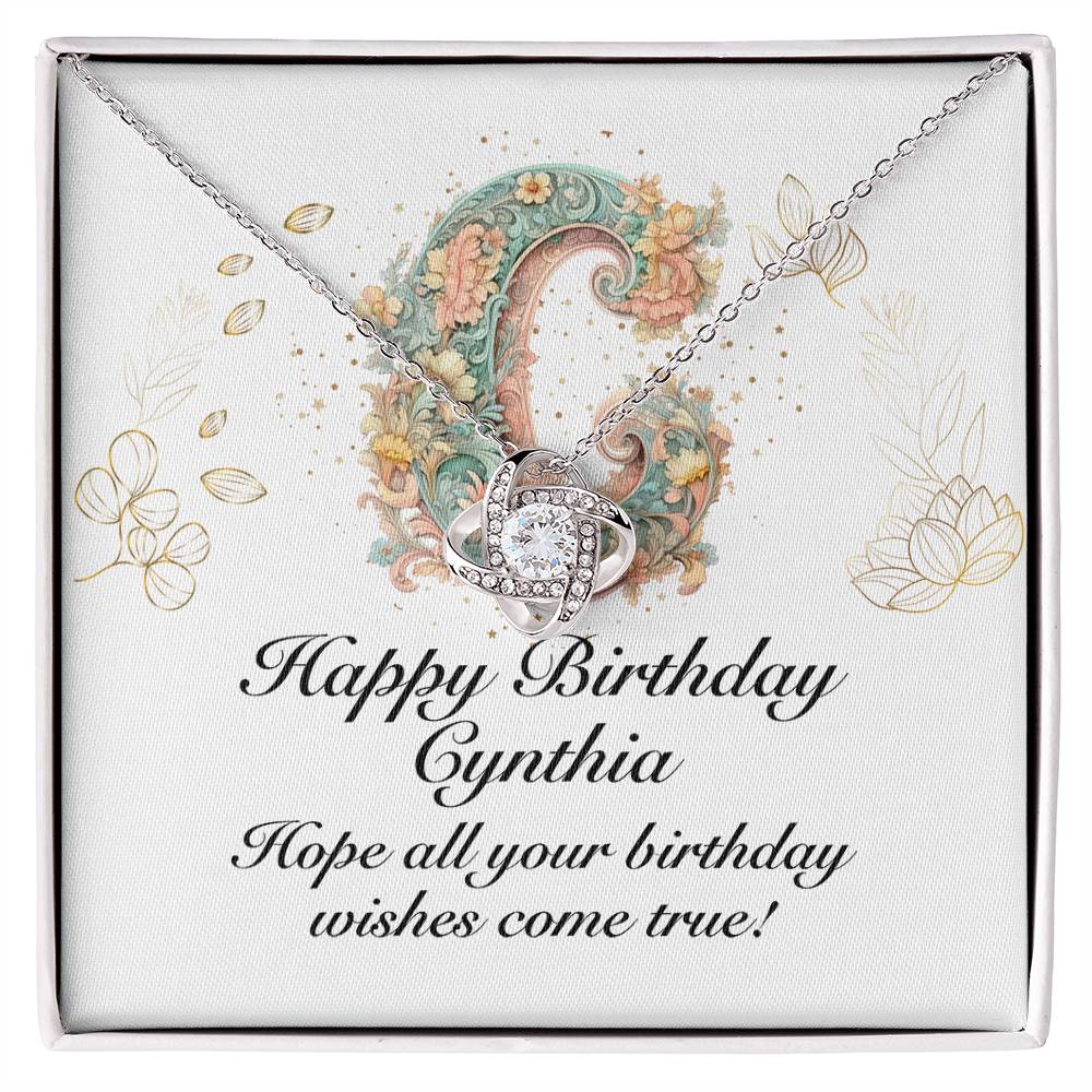 Happy Birthday Cynthia v01 - Love Knot Necklace