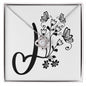 Botanical Monogram J - Love Knot Necklace