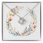 Boho Flowers Wreath Watercolor 16 - Love Knot Necklace
