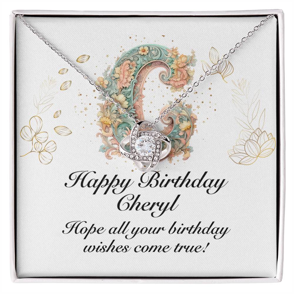 Happy Birthday Cheryl v01 - Love Knot Necklace