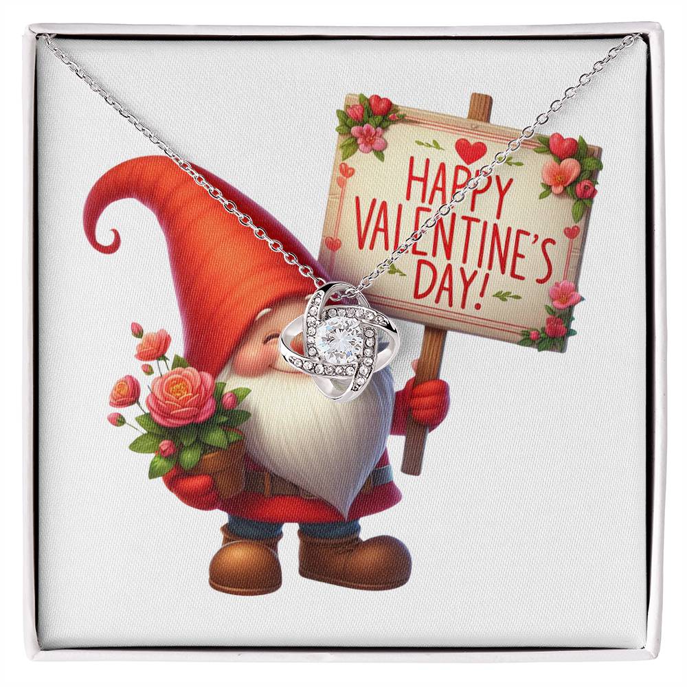 Happy Valentine's Day Gnomes 001 - Love Knot Necklace