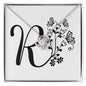 Botanical Monogram R - Love Knot Necklace