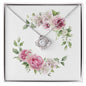 Watercolor Pink Floral Frame 2 - Love Knot Necklace