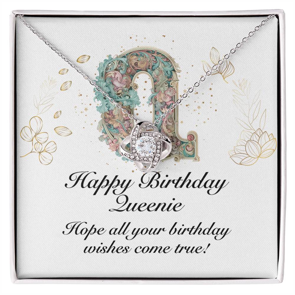 Happy Birthday Queenie v01 - Love Knot Necklace