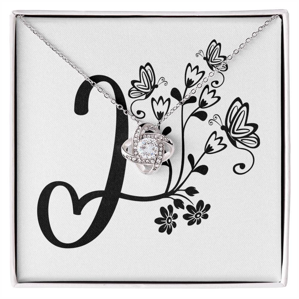 Botanical Monogram I - Love Knot Necklace