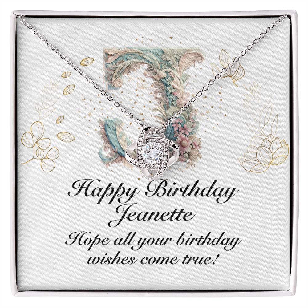 Happy Birthday Jeanette v01 - Love Knot Necklace