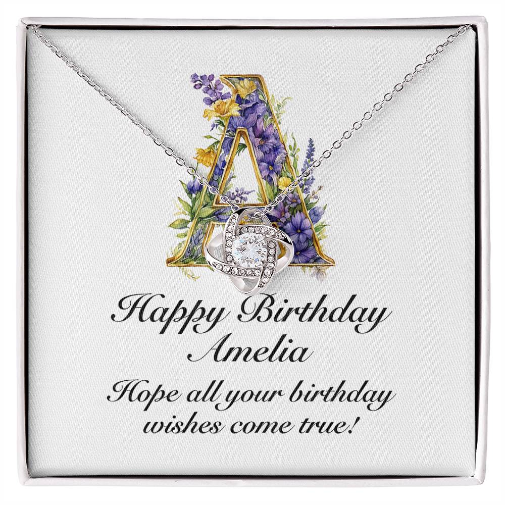 Happy Birthday Amelia v02 - Love Knot Necklace