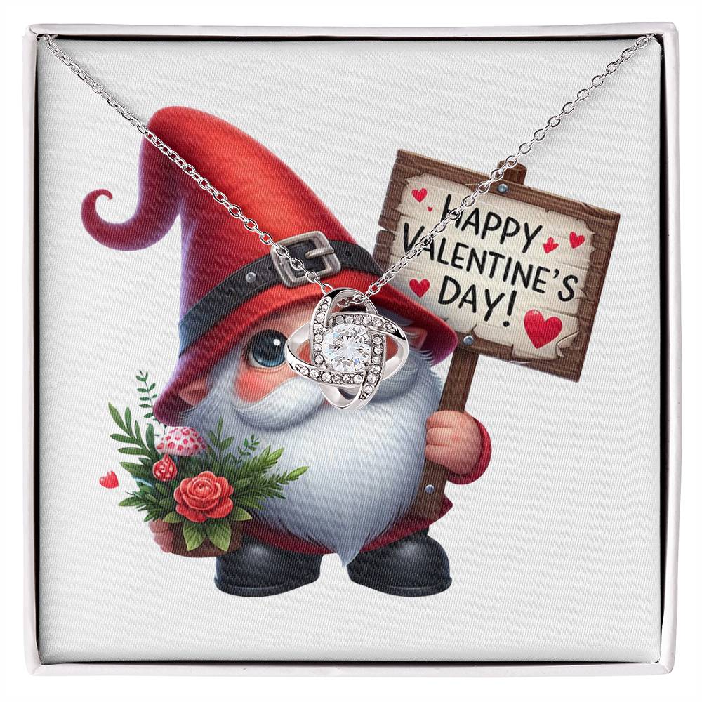 Happy Valentine's Day Gnomes 003 - Love Knot Necklace