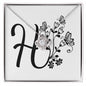 Botanical Monogram H - Love Knot Necklace