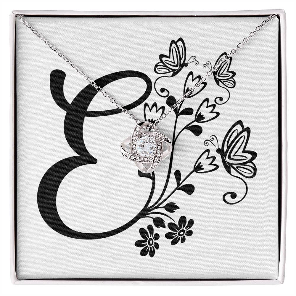 Botanical Monogram E - Love Knot Necklace