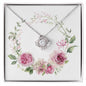 Watercolor Pink Floral Frame 1 - Love Knot Necklace