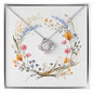Boho Flowers Wreath Watercolor 15 - Love Knot Necklace