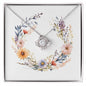 Boho Flowers Wreath Watercolor 19 - Love Knot Necklace