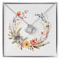 Boho Flowers Wreath Watercolor 17 - Love Knot Necklace