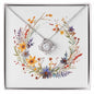 Boho Flowers Wreath Watercolor 14 - Love Knot Necklace
