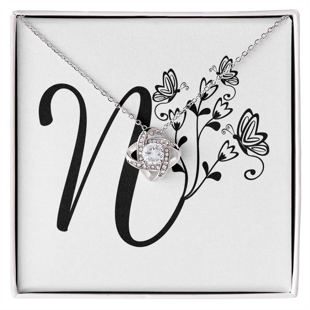 Botanical Monogram N - Love Knot Necklace