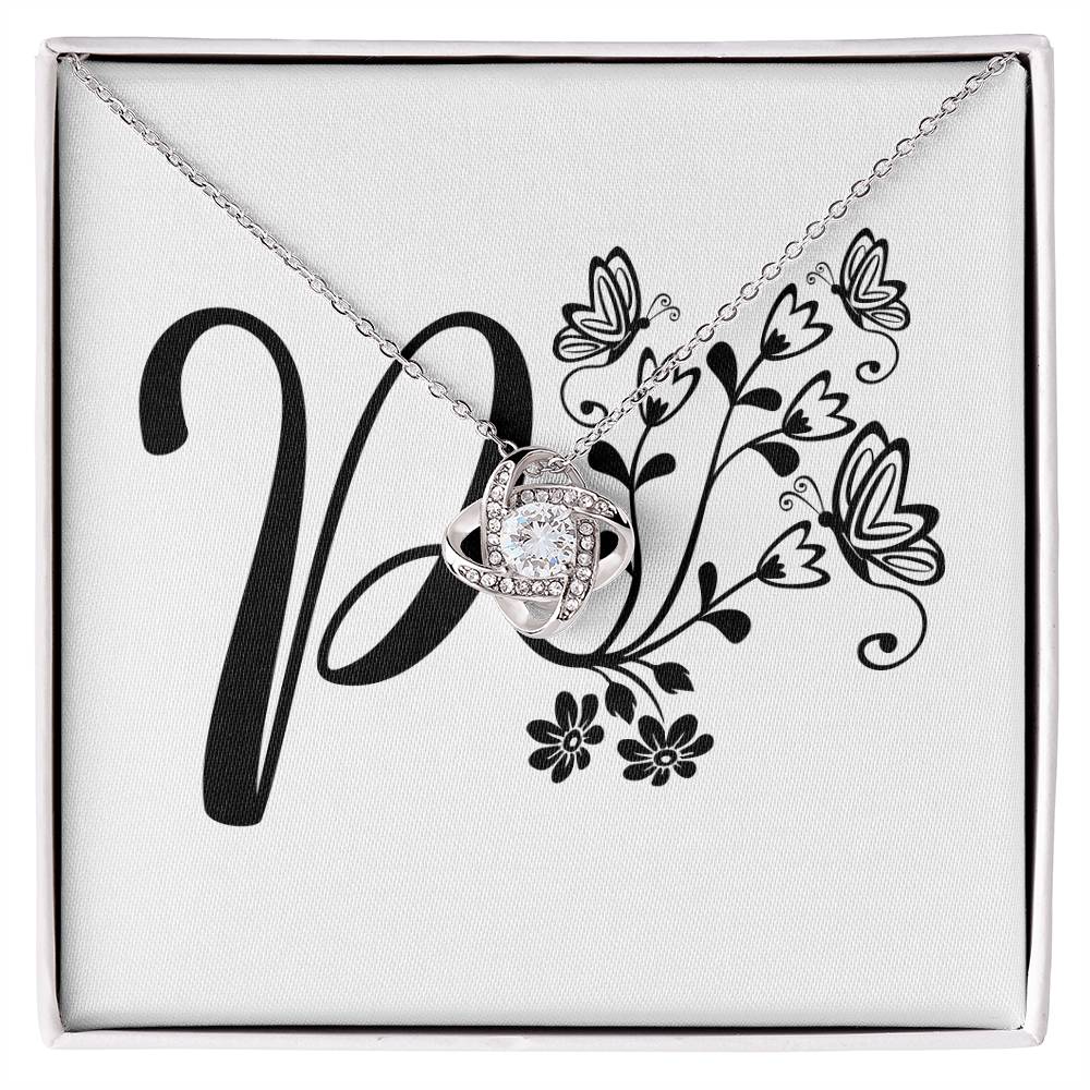 Botanical Monogram P - Love Knot Necklace
